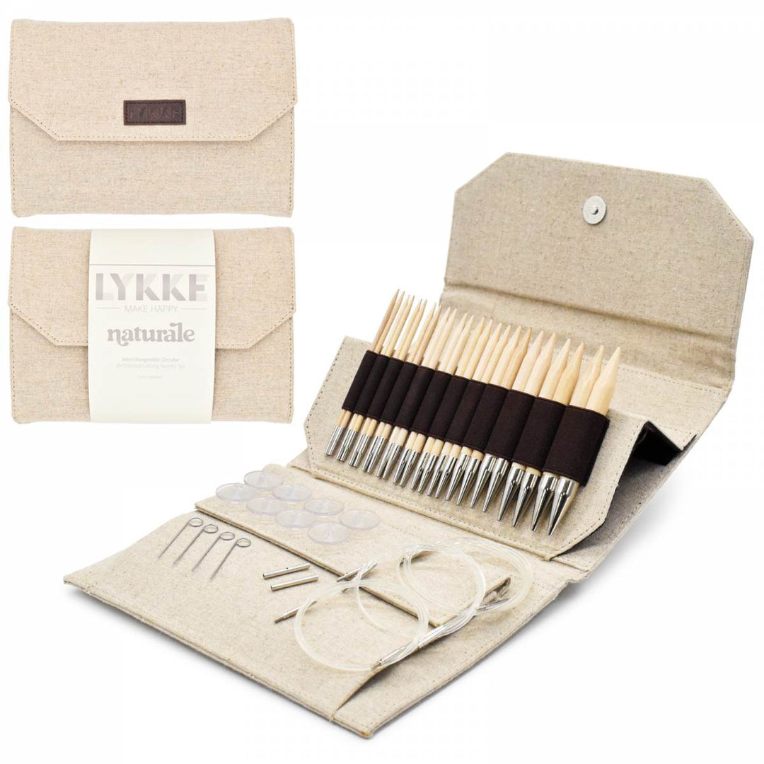 LYKKE Naturale - Interchangeable Circular Birchwood Knitting Needle Set - 5"