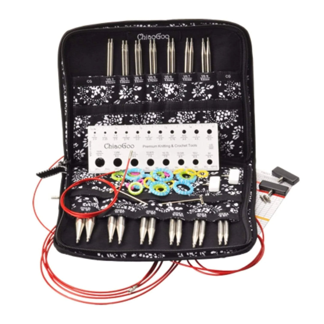 ChiaoGoo - 5" TWIST Interchangeable Needle Set Red Lace Complete US 2-15 (2.75mm-10.00mm)