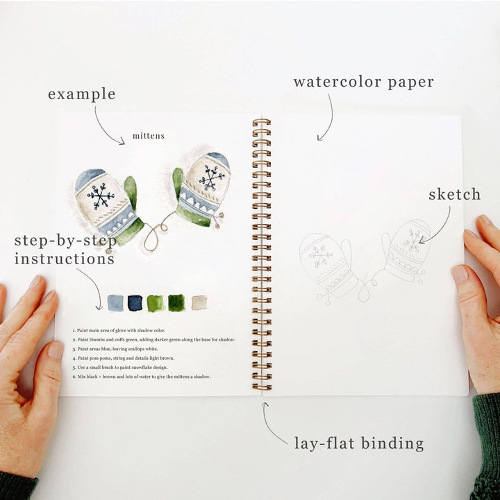Winter watercolor workbook by Emily Lex Studio