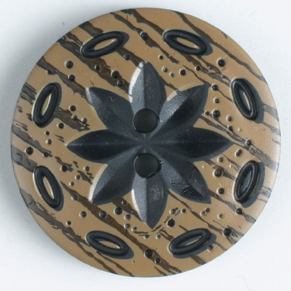 polyamid button brown w/flower