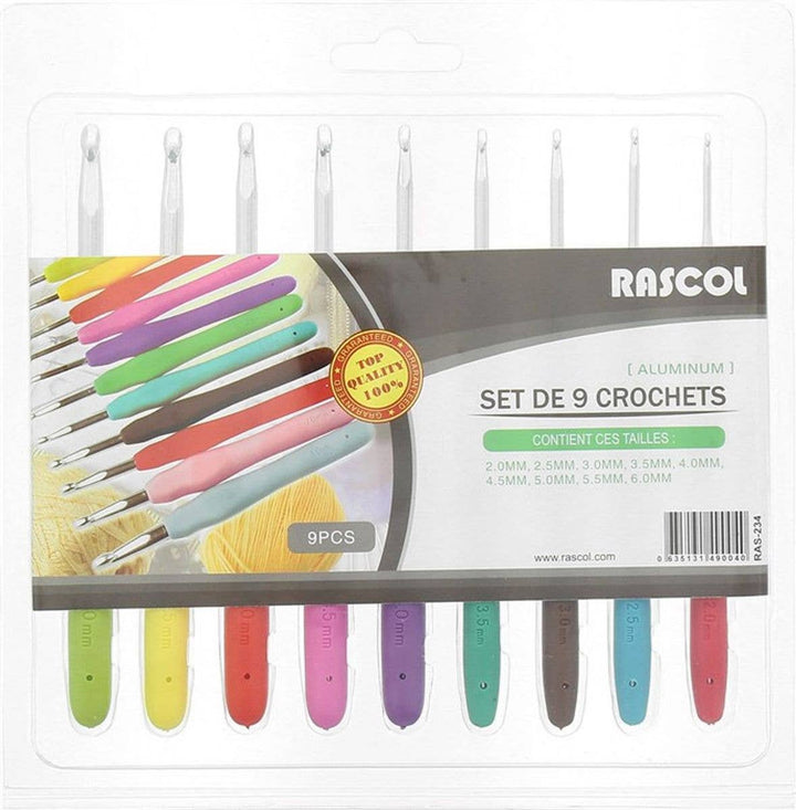 Rascol set of 9 ergonomic hooks