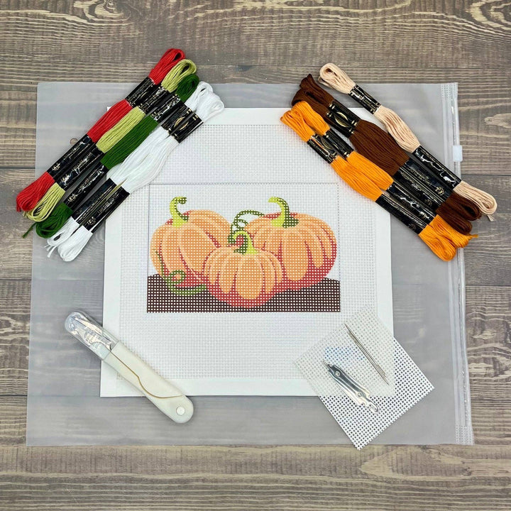 Three Pumpkins Needlepoint Design