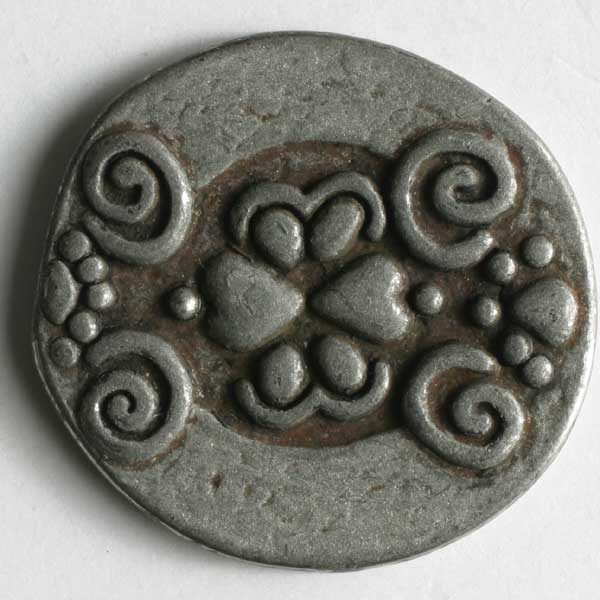 full metal button antique tin 3123