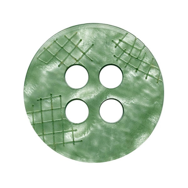 polyester button round shape with 4 holes green