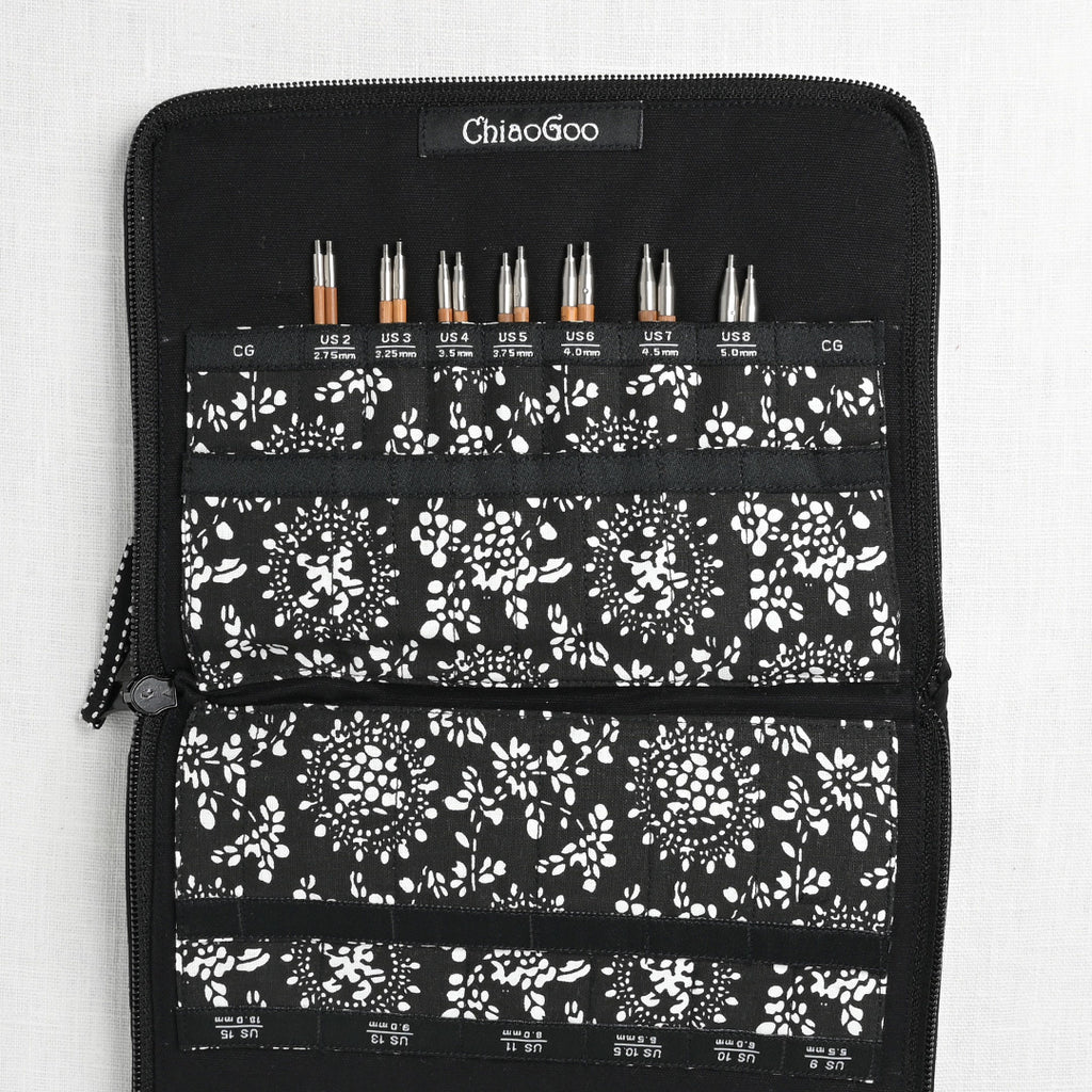 ChiaoGoo SPIN Bamboo 4" Interchangeable Needle Set, Complete, US 2-15