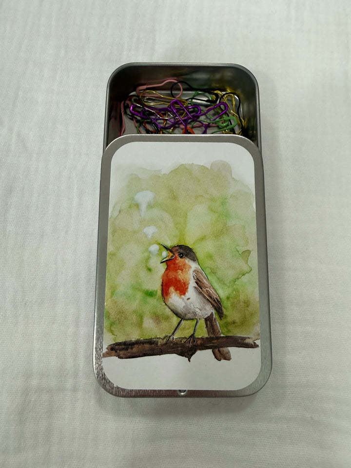 Bird Stitch Marker Storage Tin