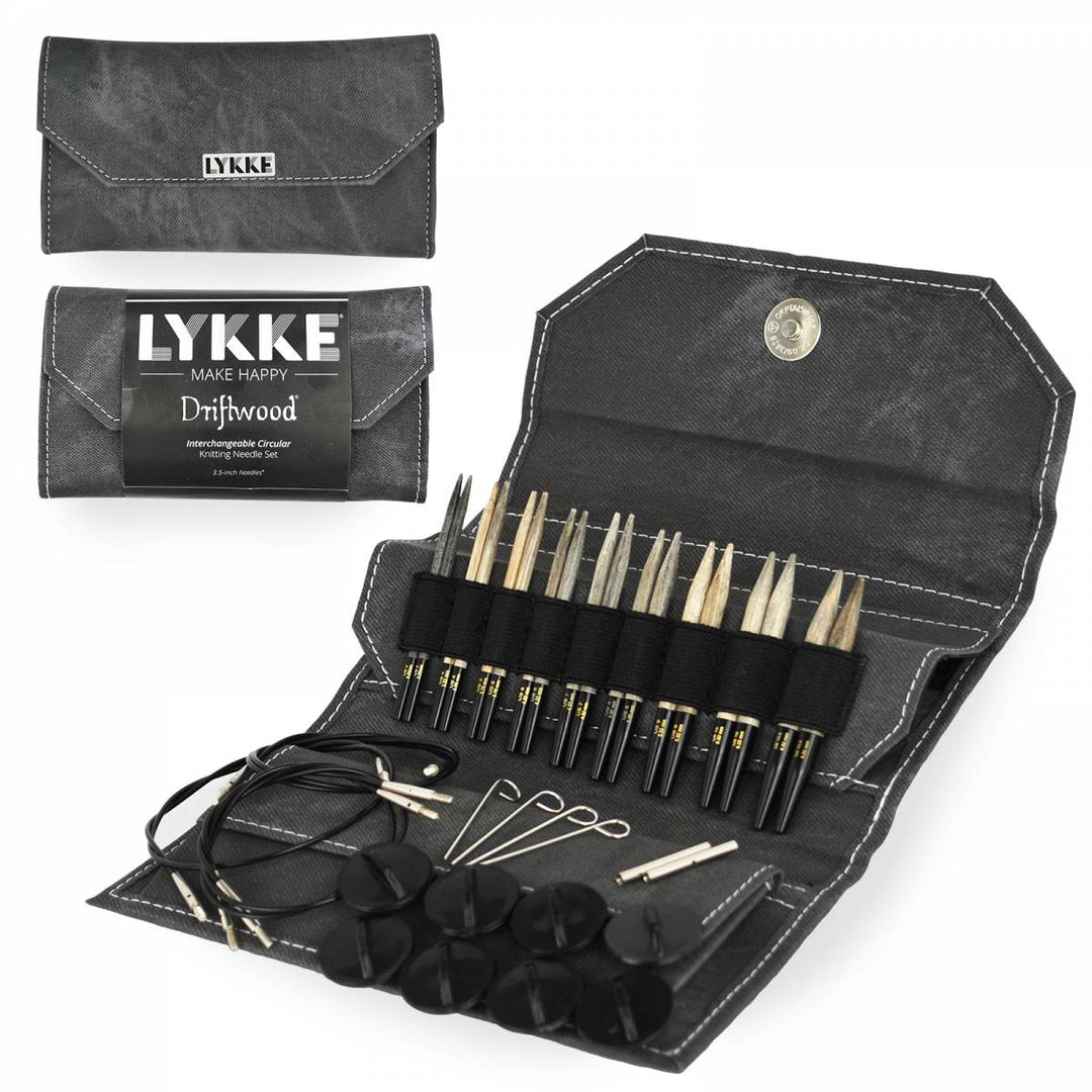 LYKKE Driftwood - Interchangeable Circular Birchwood Knitting Needle Set - 3.5"