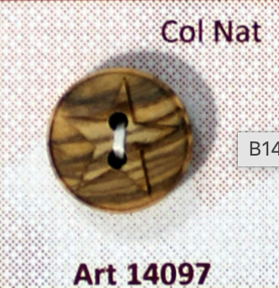 Wooden Button with Star