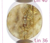 Pearlesque Button with Two-Holes and Abstract Engraved Design