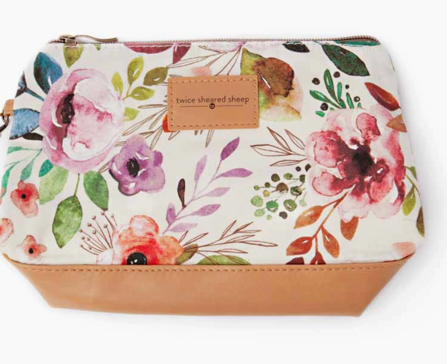 Spring Floral Trinity Bag – Medium Zippered Knitting Project Bag