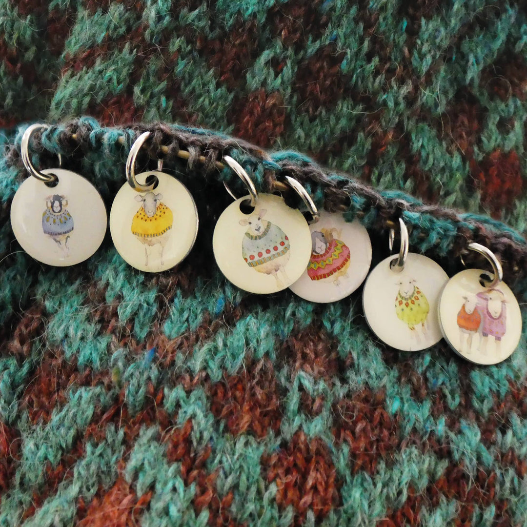 Sheep In Sweaters Stitch Markers (Set of 6)