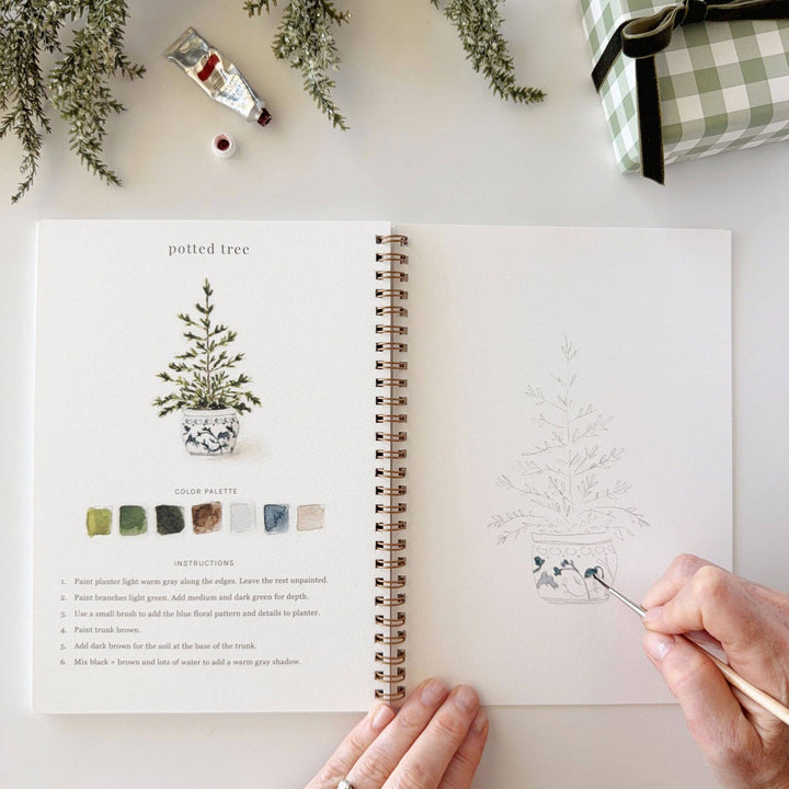 Classic christmas watercolor workbook