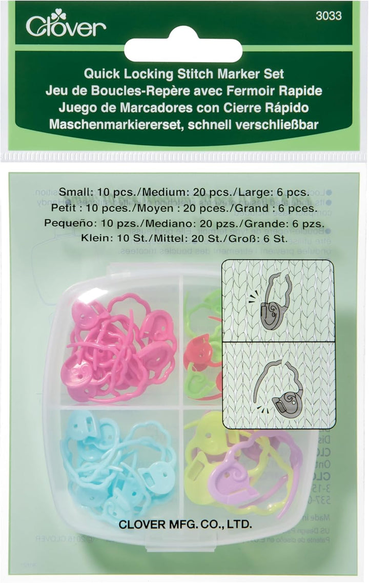 Clover 3033 Quick Locking Stitch Marker Set