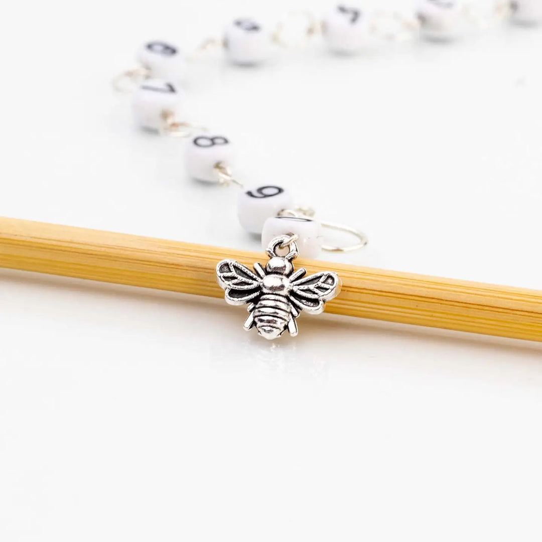 Little Silver Bee Row Counter - Medium Straight