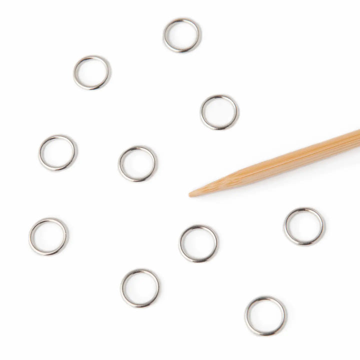 Simple Ring Stitch Markers - Medium Silver