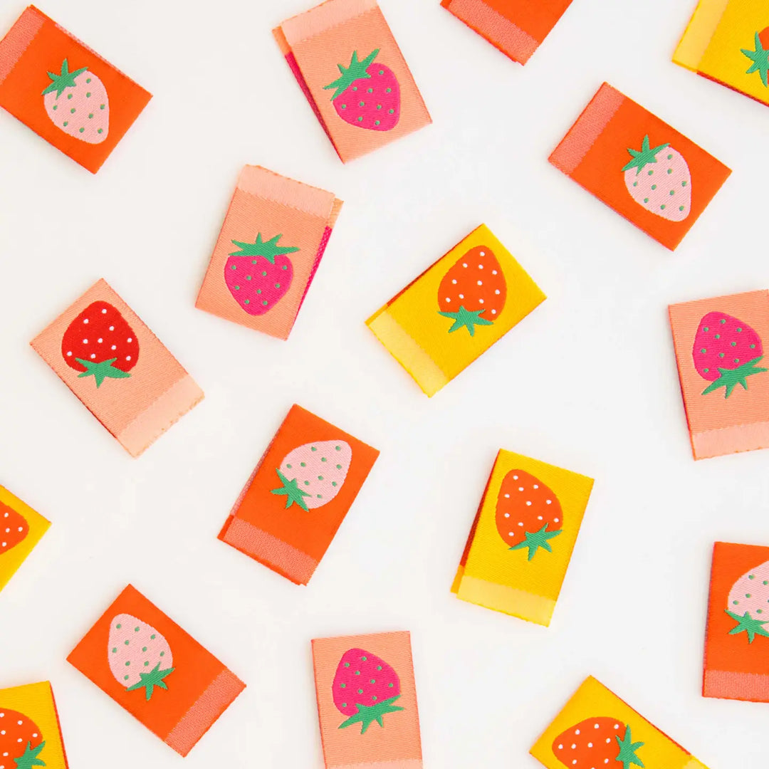 Strawberry Multipack Woven Sewing Quilt and Garment Labels